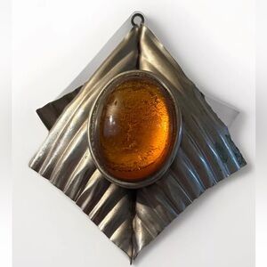 Modernist Vintage Amber Pendant